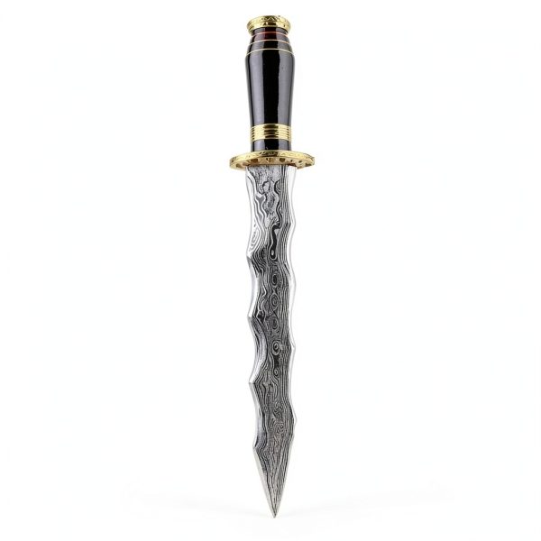 NoonKnives Wavy Dagger Damascus Steel Collectible Knife-3