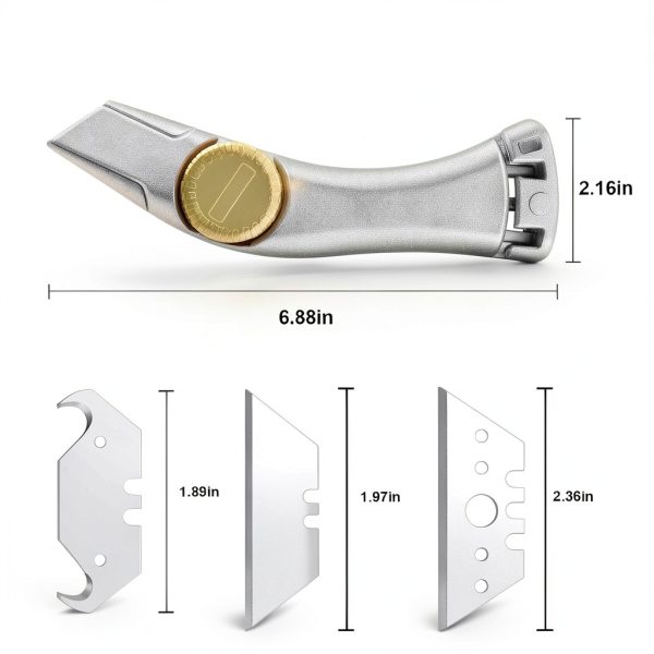 Lizenoz Utility Knife Carbon Steel Ergonomic Handle Silver-1