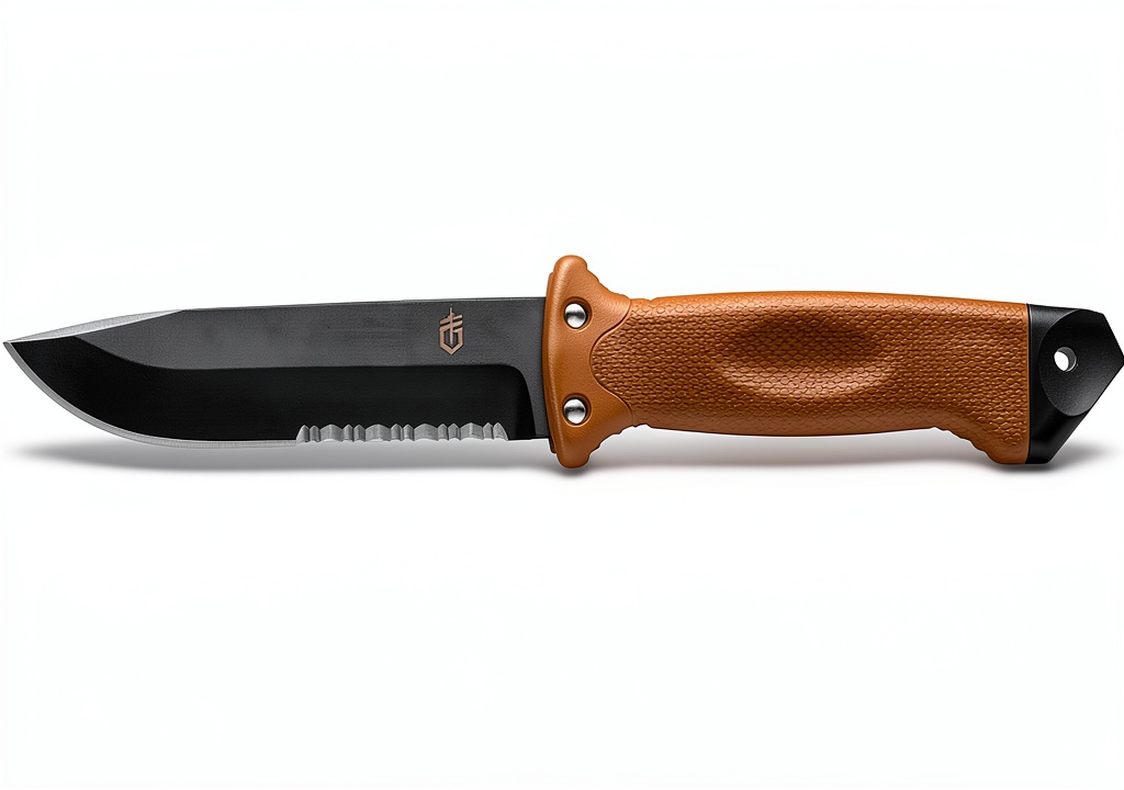 Gerber LMF II knife displayed on a rocky outdoor surface
