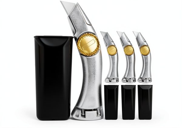 Lizenoz Utility Knife Carbon Steel Ergonomic Handle Silver-0