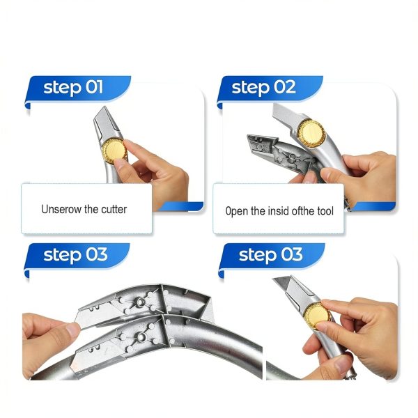 Lizenoz Utility Knife Carbon Steel Ergonomic Handle Silver-2