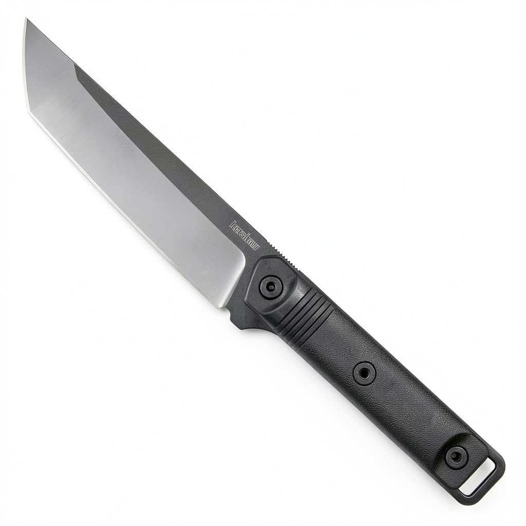 Kershaw fixed blade knife with tanto blade and sheath