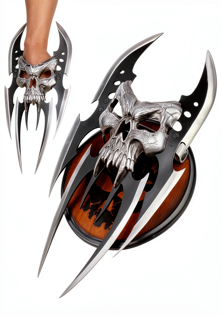 MASTER USA fantasy claw knife displayed on a wooden board