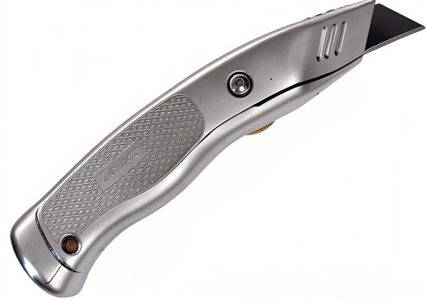 Zeluga Fixed Blade Utility Knife Aluminum Brass Heavy Duty-1