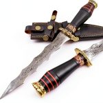NoonKnives Wavy Dagger Damascus Steel Collectible Knife-0