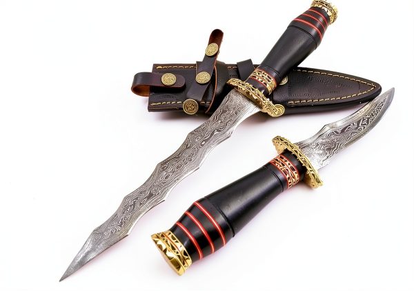 NoonKnives Wavy Dagger Damascus Steel Collectible Knife-0