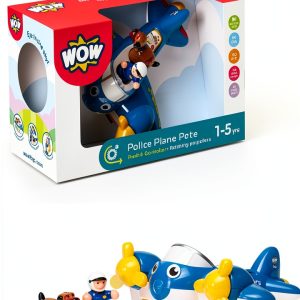 WOW Toys Battery-Free Airplane Figure Set with Pilot and Police-0