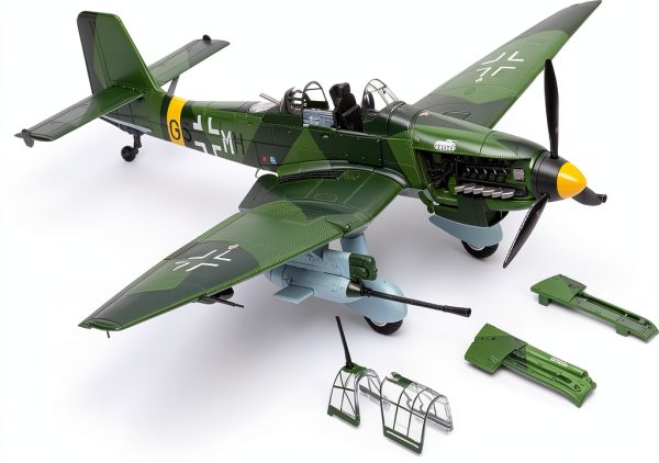 MOUDOAUER German Stuka Junkers Ju-87G1 Dive Bomber 1:72 Scale Die-Cast-5