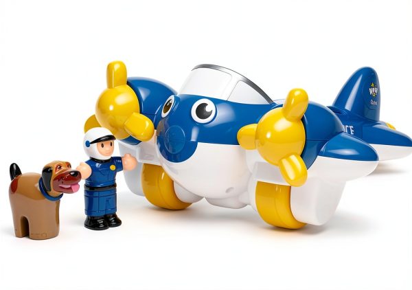WOW Toys Battery-Free Airplane Figure Set with Pilot and Police-3