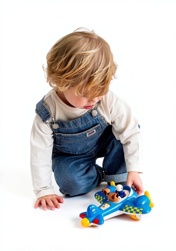 WOW Toys Battery-Free Airplane Figure Set with Pilot and Police-1