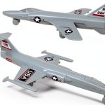 TimMee Cold War Fighter Jet Model 62163 Light Gray 8.1" Scale Figure-0