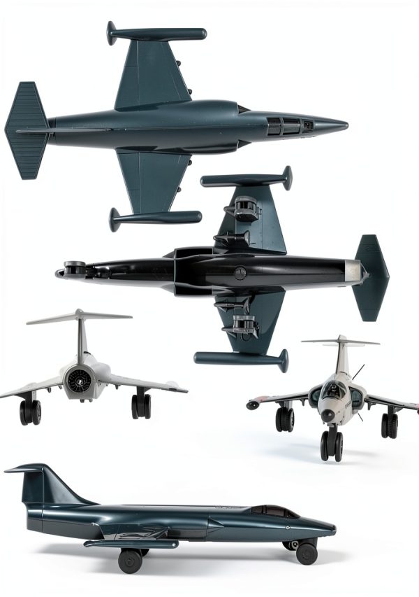 TimMee Cold War Fighter Jet Model 62163 Light Gray 8.1" Scale Figure-1