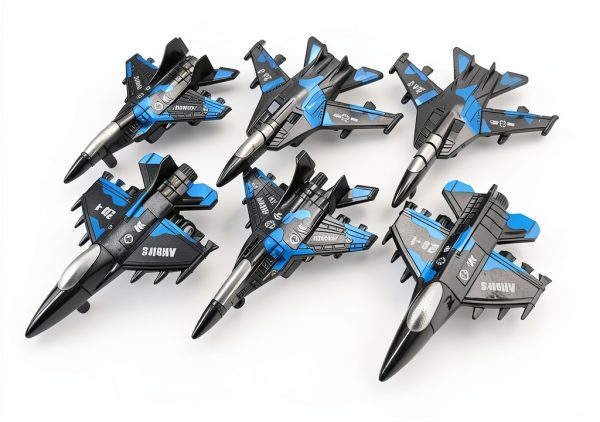 Toy Essentials Military Fighter Jet Set 12 Pack Camouflage Pull Back-1