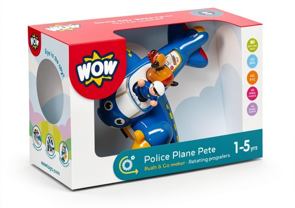 WOW Toys Battery-Free Airplane Figure Set with Pilot and Police-2