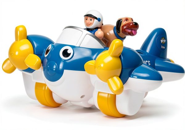 WOW Toys Battery-Free Airplane Figure Set with Pilot and Police-4