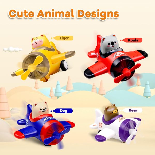Press and Go Airplane Toy Animal Pilot for Toddlers by eyemocsin-5