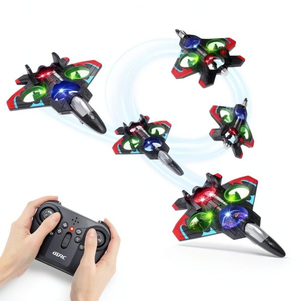 4DRC V32 Foam RC Planes Remote Control Airplanes for Kids Adults 8-16, RC Airplane Drone Helicopter with Light, 360° Flip Fighter Jet Toys, Stunt Roll, Airplane Toy Gifts for Kids Adults Beginners-2