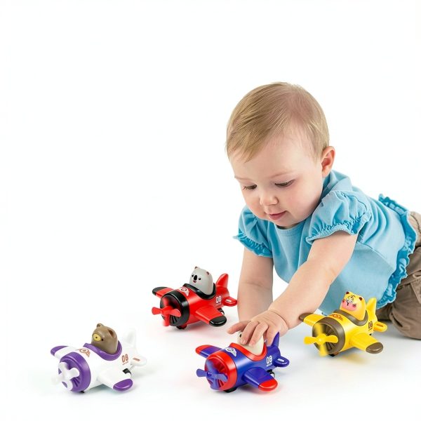 Press and Go Airplane Toy Animal Pilot for Toddlers by eyemocsin-1