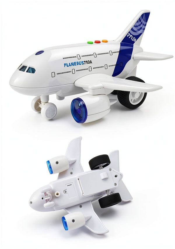 Airplane Toys for Toddlers,Friction Powered Toy Plane for Kids,1:200 Scale Aircraft with Flashing Lights and Sounds for Boys & Girls,Toy Vehicles-3