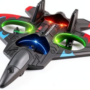 4DRC V32 Foam RC Planes Remote Control Airplanes for Kids Adults 8-16, RC Airplane Drone Helicopter with Light, 360° Flip Fighter Jet Toys, Stunt Roll, Airplane Toy Gifts for Kids Adults Beginners-0