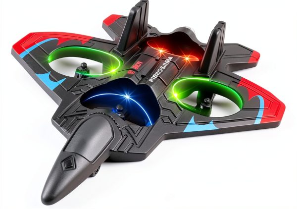 4DRC V32 Foam RC Planes Remote Control Airplanes for Kids Adults 8-16, RC Airplane Drone Helicopter with Light, 360° Flip Fighter Jet Toys, Stunt Roll, Airplane Toy Gifts for Kids Adults Beginners-0