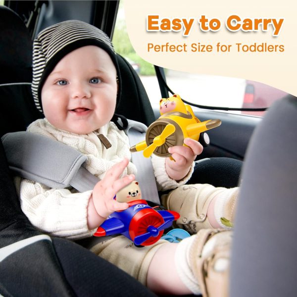 Press and Go Airplane Toy Animal Pilot for Toddlers by eyemocsin-4