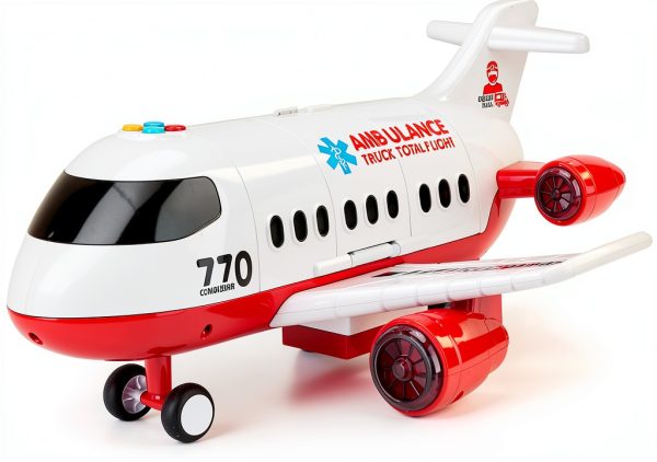 Airplane Toy 15 Inch Ambulance Plane with Light Sound by Acksonse-1