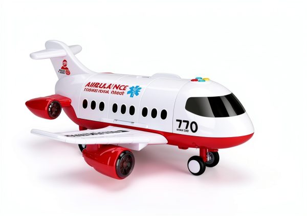 Airplane Toy 15 Inch Ambulance Plane with Light Sound by Acksonse-0