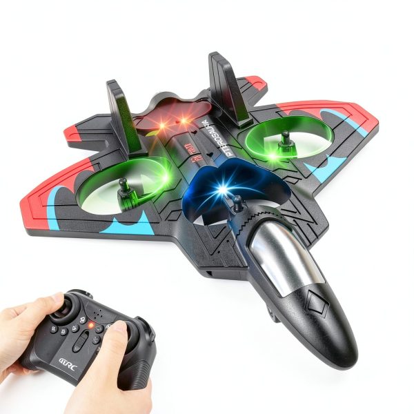 4DRC V32 Foam RC Planes Remote Control Airplanes for Kids Adults 8-16, RC Airplane Drone Helicopter with Light, 360° Flip Fighter Jet Toys, Stunt Roll, Airplane Toy Gifts for Kids Adults Beginners-3