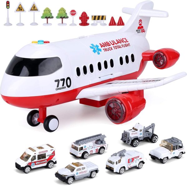 Airplane Toy 15 Inch Ambulance Plane with Light Sound by Acksonse-7