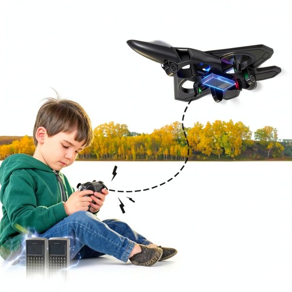 4DRC V32 Foam RC Planes Remote Control Airplanes for Kids Adults 8-16, RC Airplane Drone Helicopter with Light, 360° Flip Fighter Jet Toys, Stunt Roll, Airplane Toy Gifts for Kids Adults Beginners-6