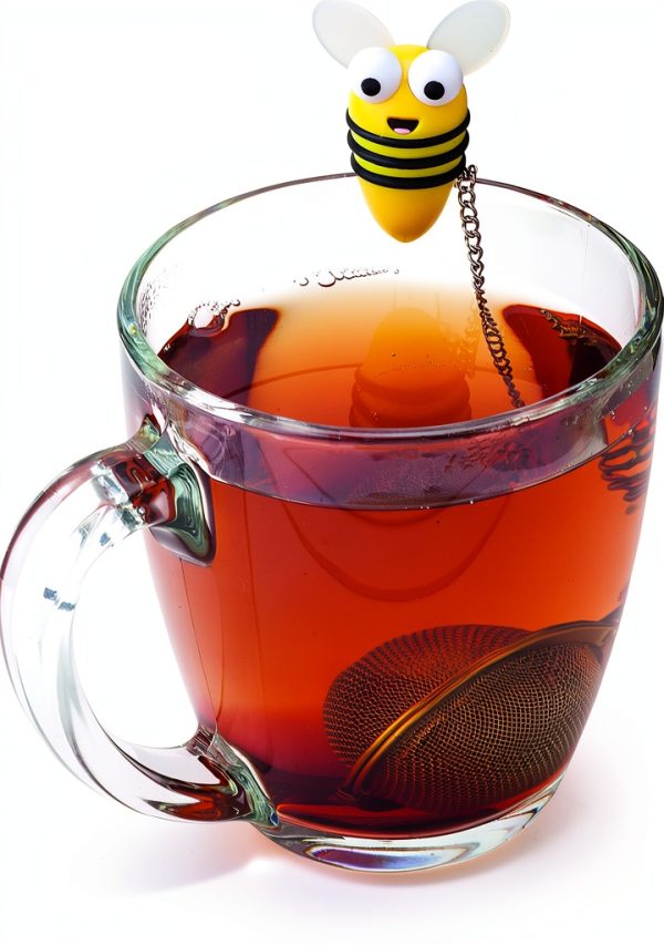 Joie Bumble Bee Tea Ball Infuser, Steep and Strain Loose Leaf Tea, Securely Sits on Side of Mug, Cute Bee Design, Stainless Steel, BPA-Free-0